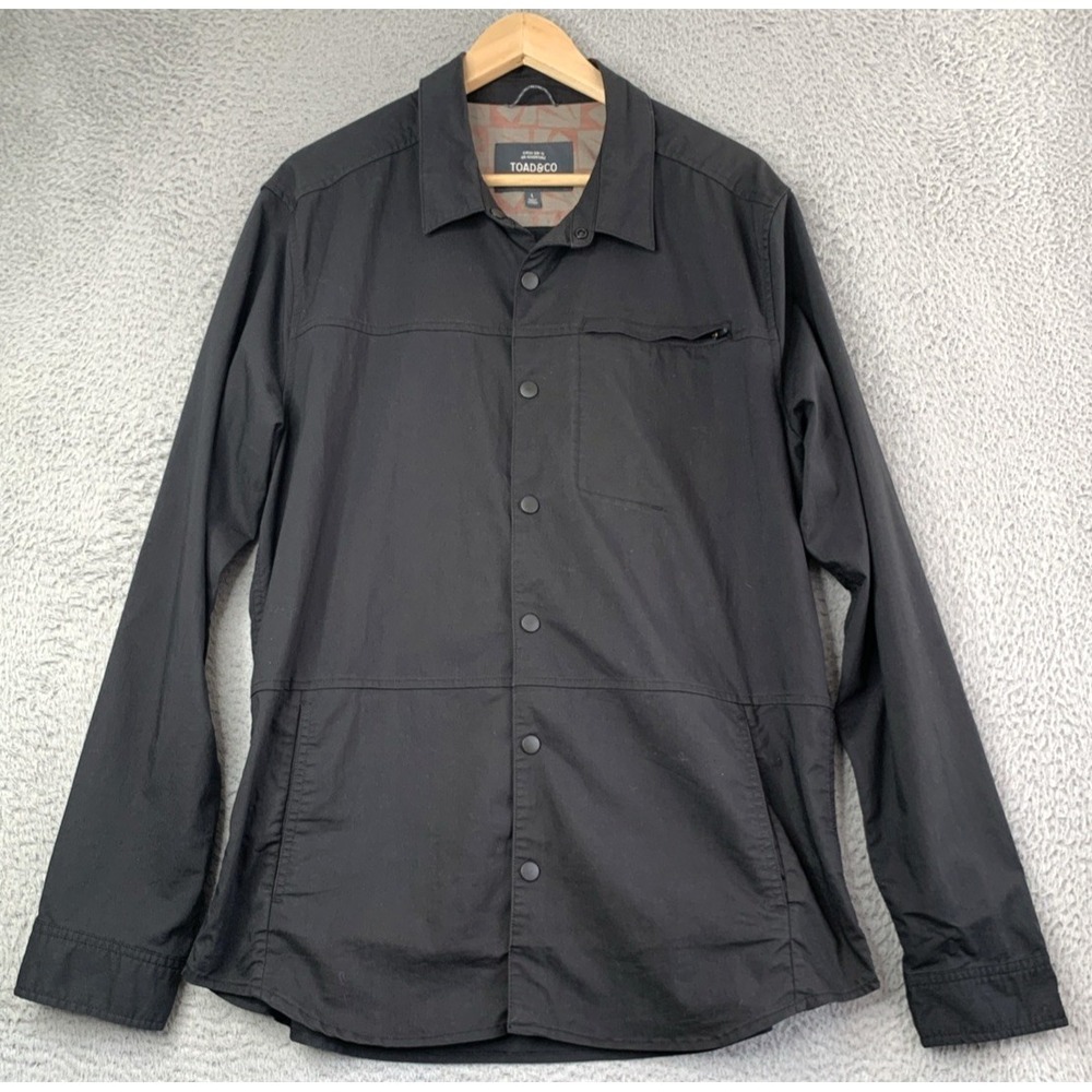 Toad & Co Shirt Jacket Mens Size Large Boundless Shirt Black Long Sleeve